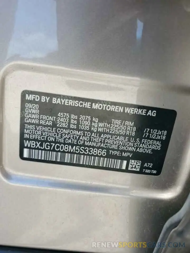 14 Photograph of a damaged car WBXJG7C08M5S33866 BMW X1 2021