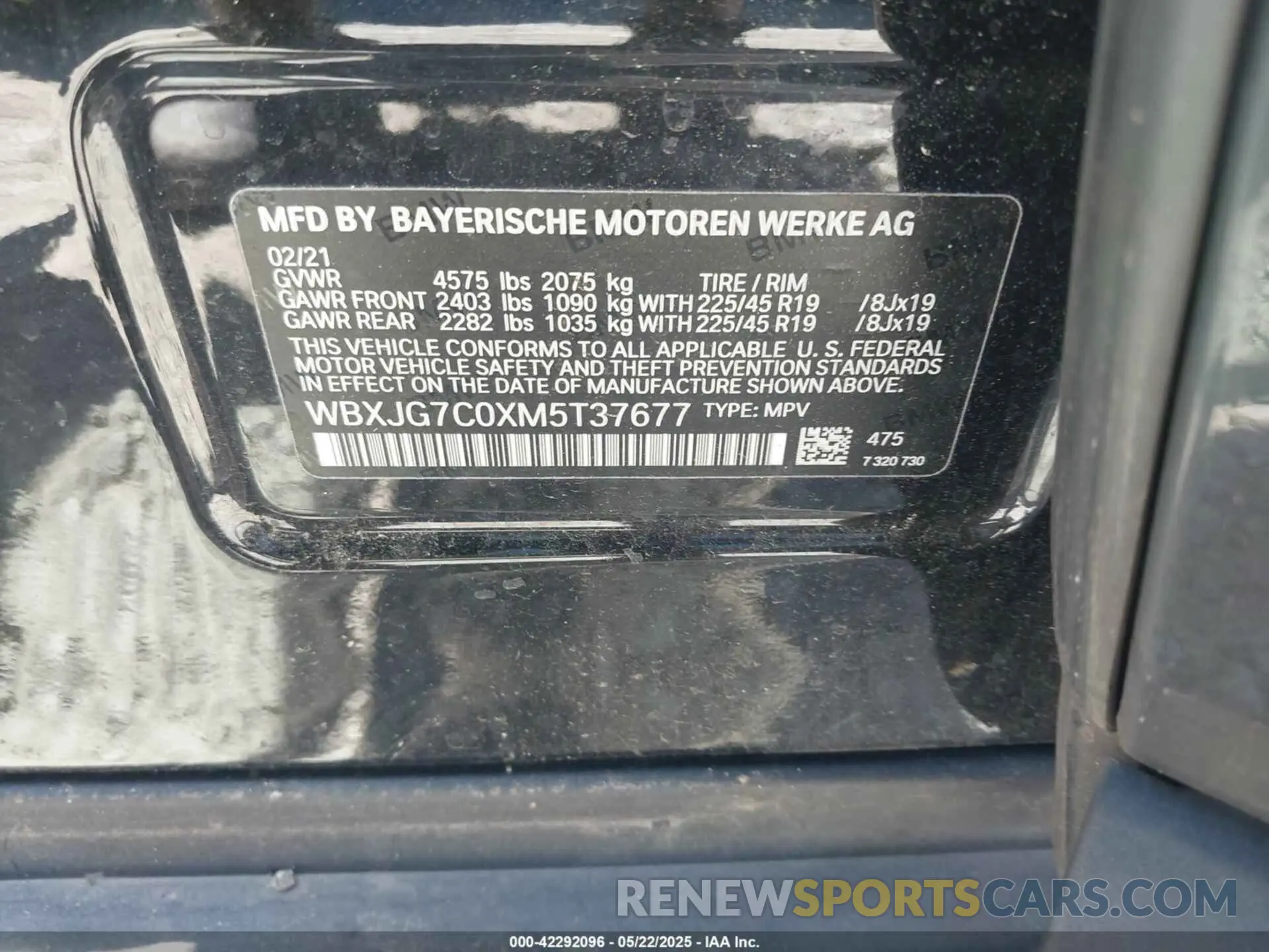 9 Фотография поврежденного автомобиля WBXJG7C0XM5T37677 BMW X1 2021