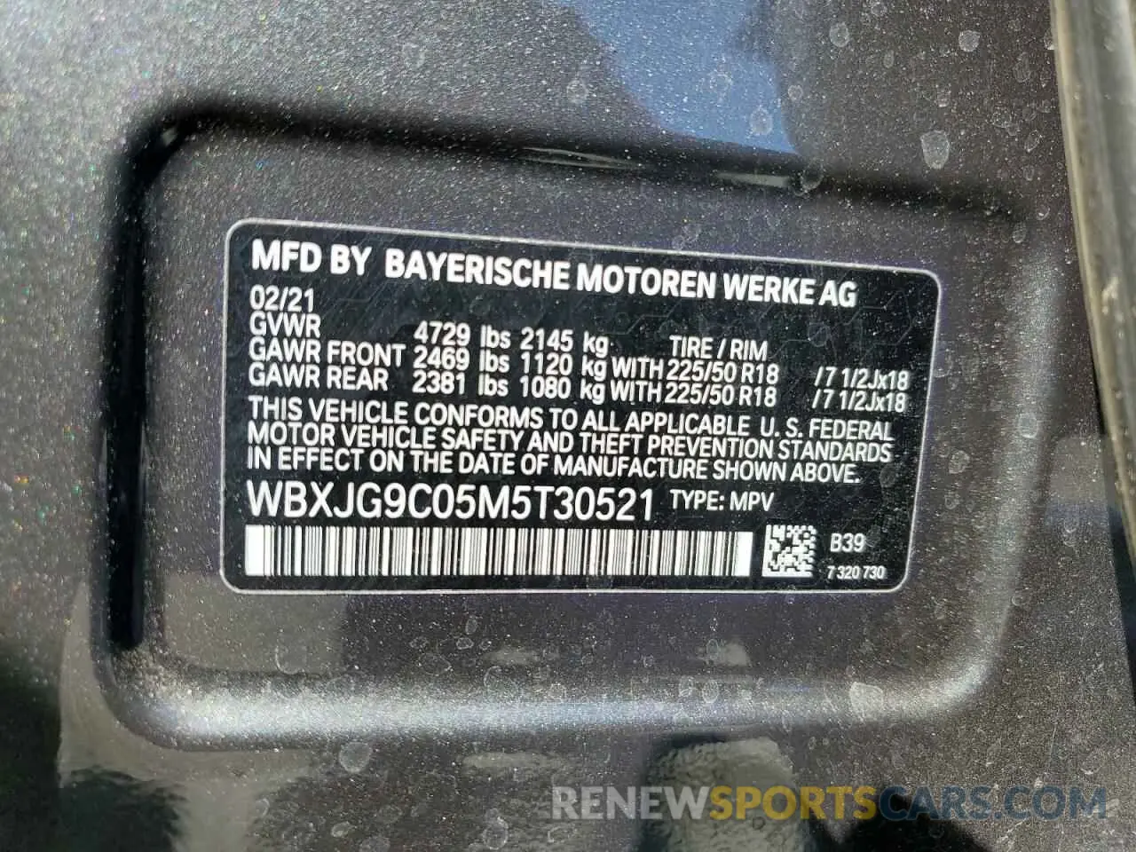 10 Фотография поврежденного автомобиля WBXJG9C05M5T30521 BMW X1 2021