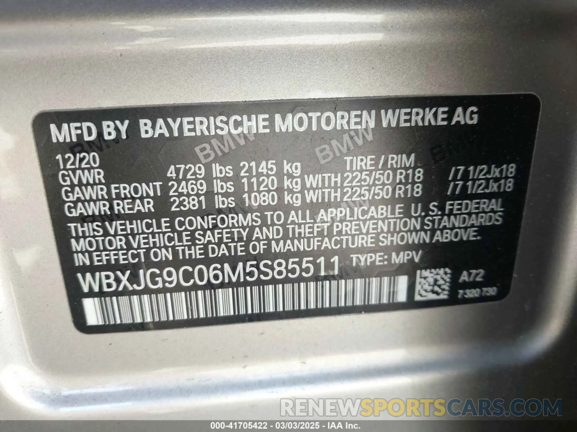 9 Фотография поврежденного автомобиля WBXJG9C06M5S85511 BMW X1 2021