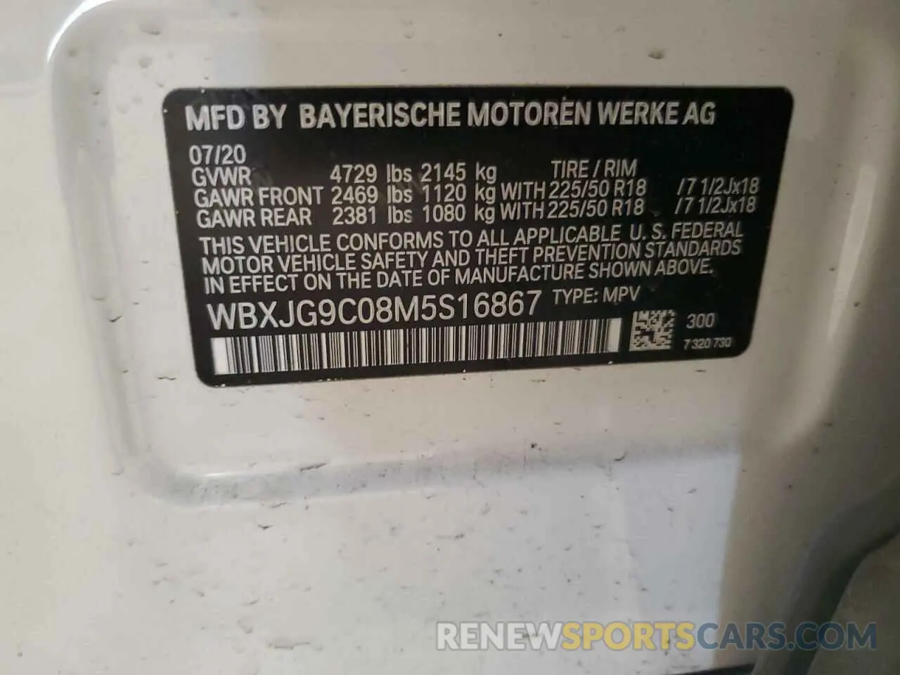 12 Photograph of a damaged car WBXJG9C08M5S16867 BMW X1 2021