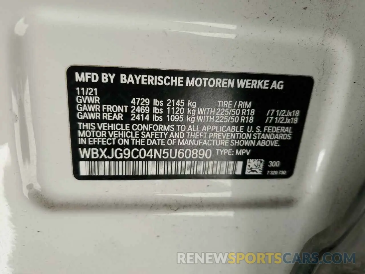 16 Photograph of a damaged car WBXJG9C04N5U60890 BMW X1 2022