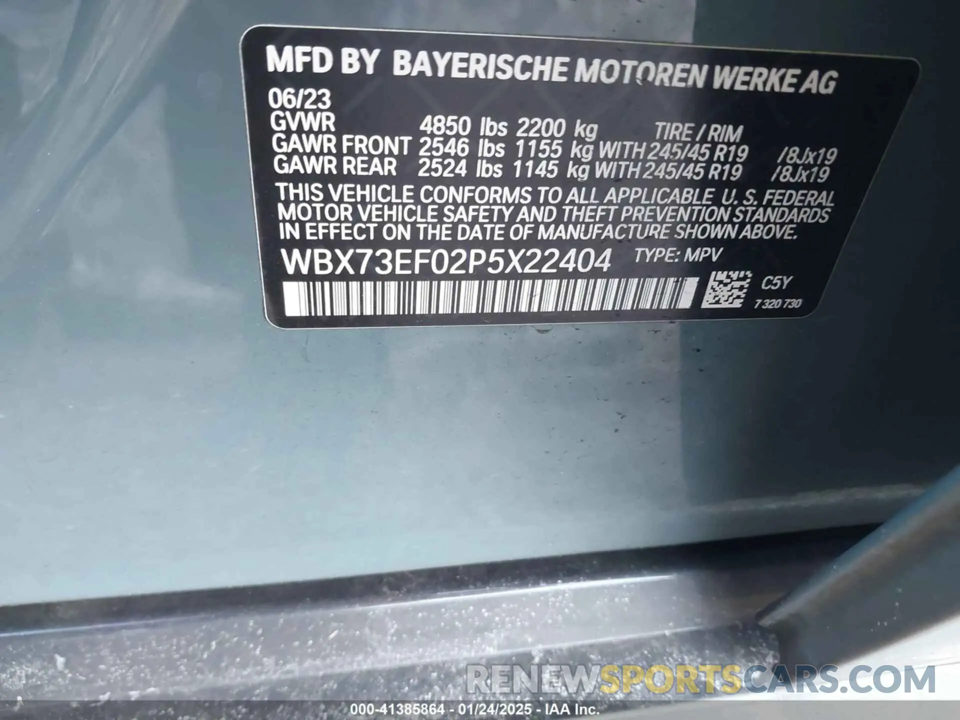 9 Фотография поврежденного автомобиля WBX73EF02P5X22404 BMW X1 2023