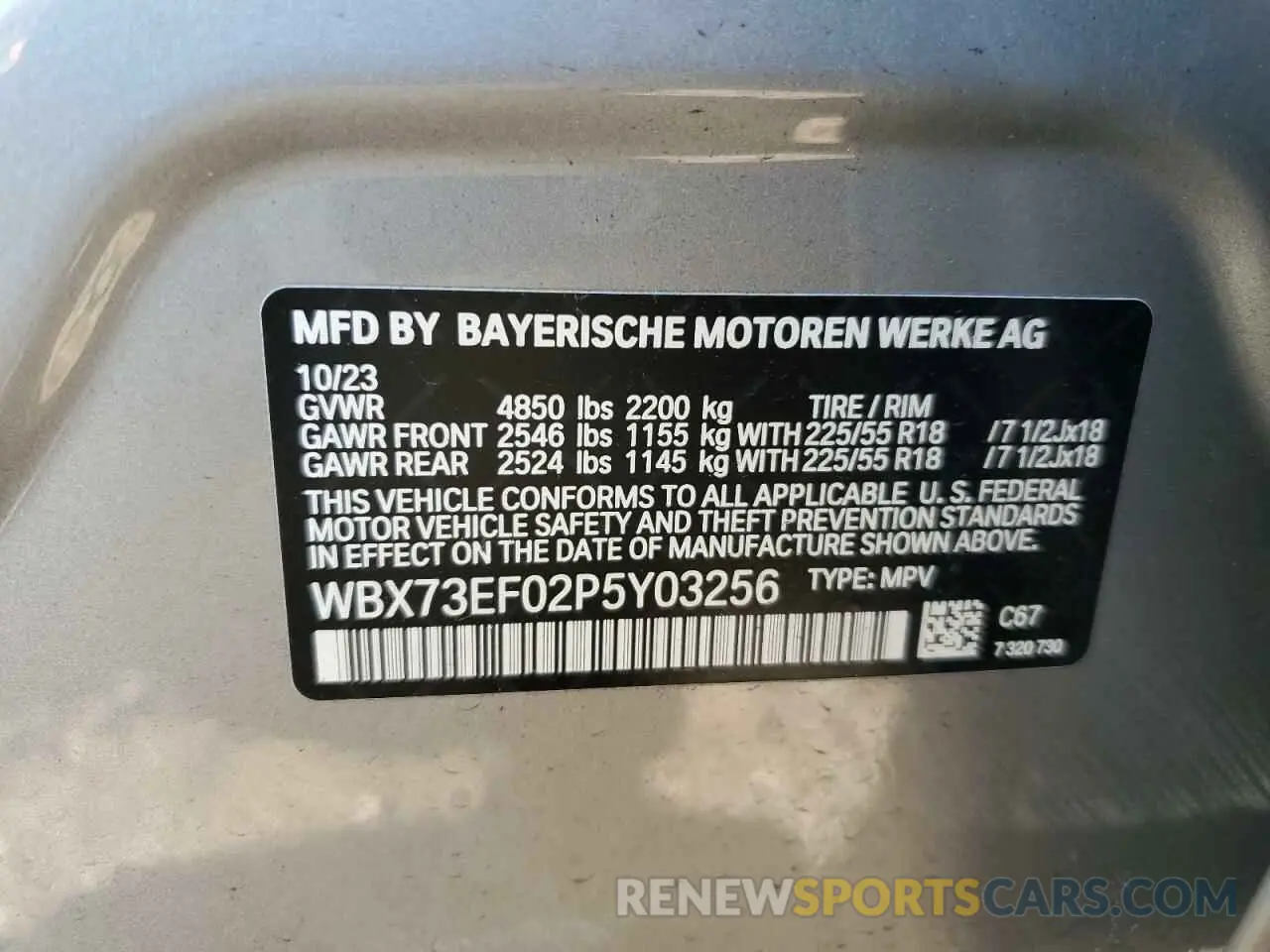 13 Photograph of a damaged car WBX73EF02P5Y03256 BMW X1 2023