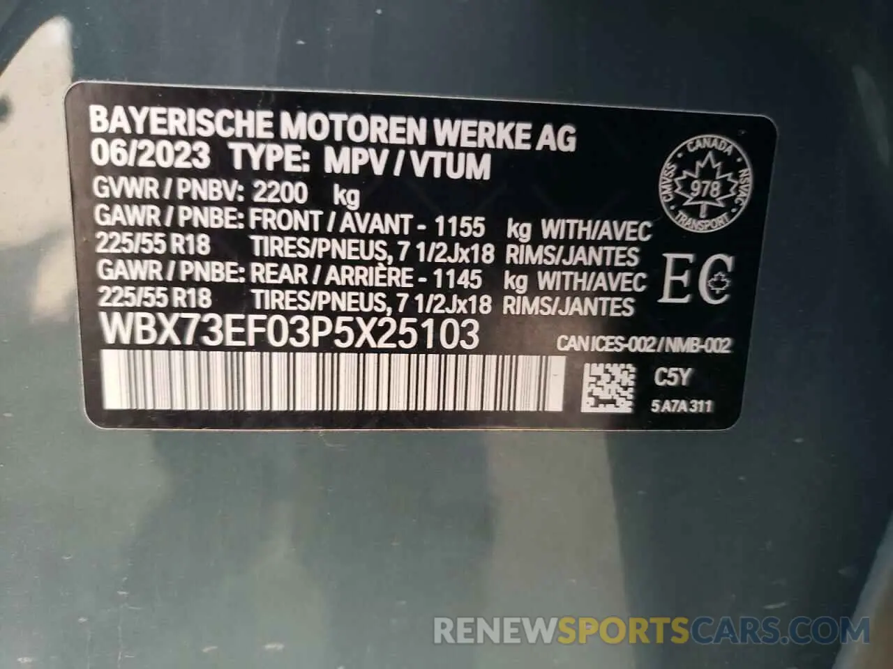 14 Фотография поврежденного автомобиля WBX73EF03P5X25103 BMW X1 2023