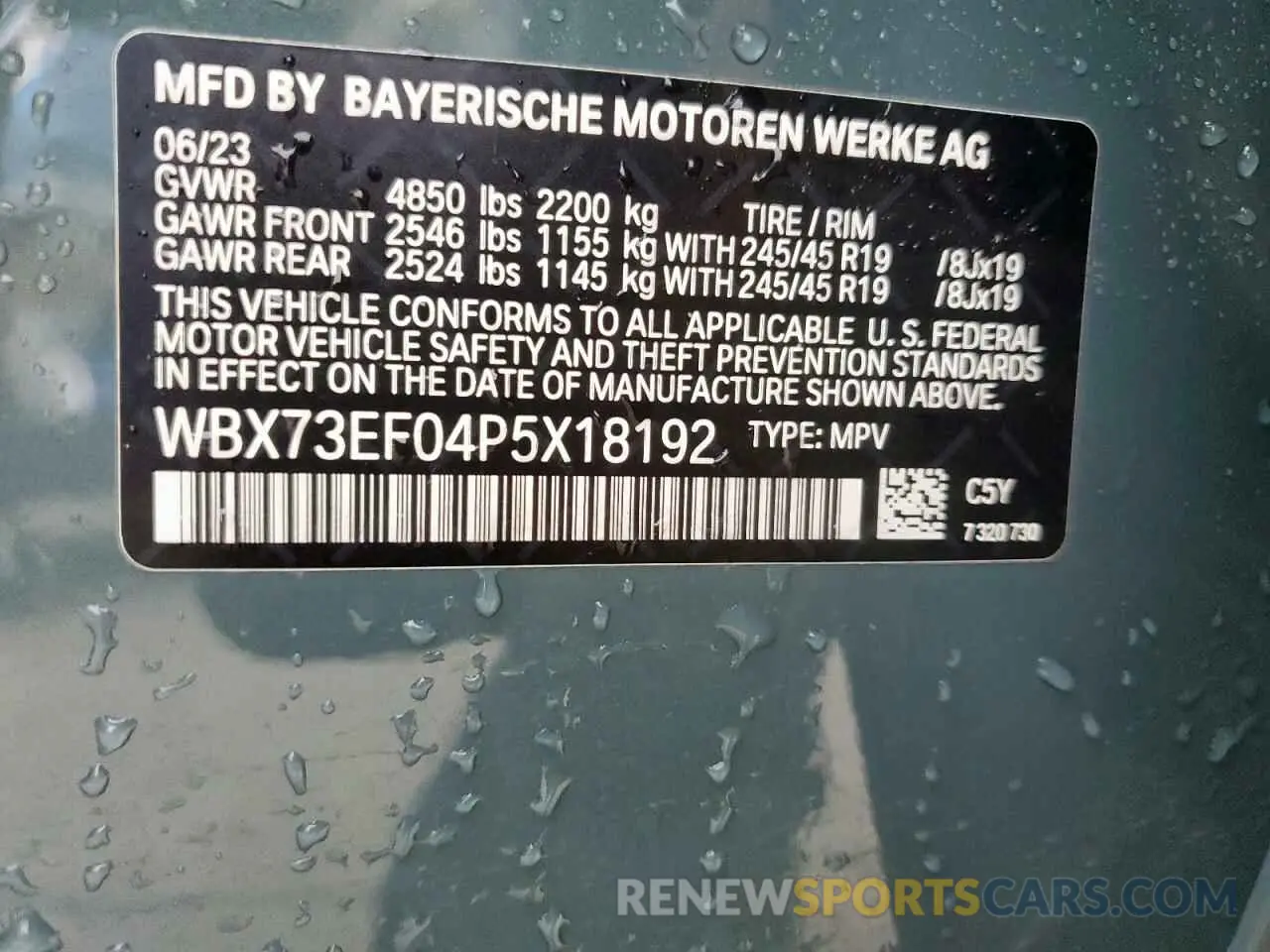 14 Photograph of a damaged car WBX73EF04P5X18192 BMW X1 2023
