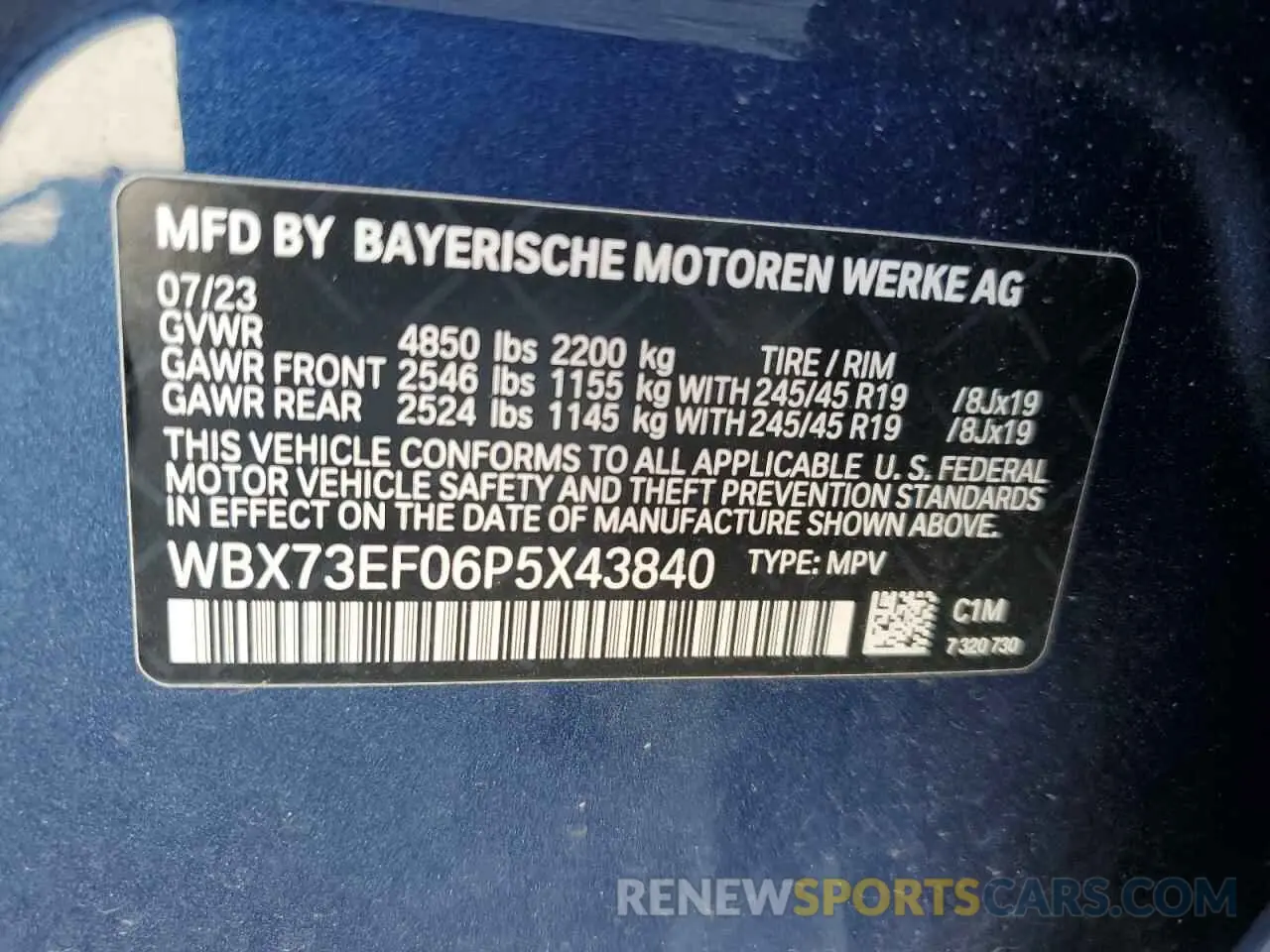 15 Photograph of a damaged car WBX73EF06P5X43840 BMW X1 2023