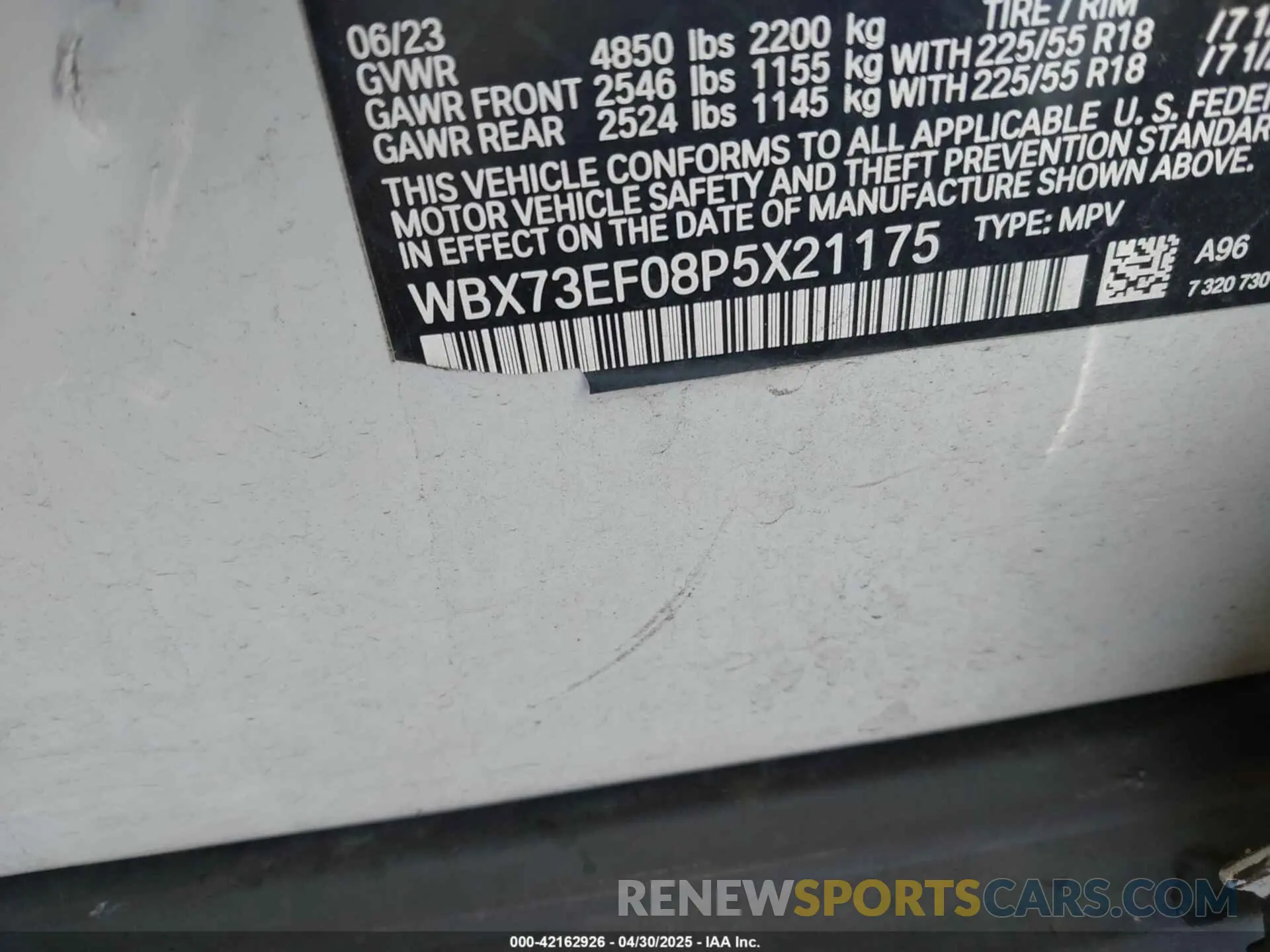 9 Фотография поврежденного автомобиля WBX73EF08P5X21175 BMW X1 2023