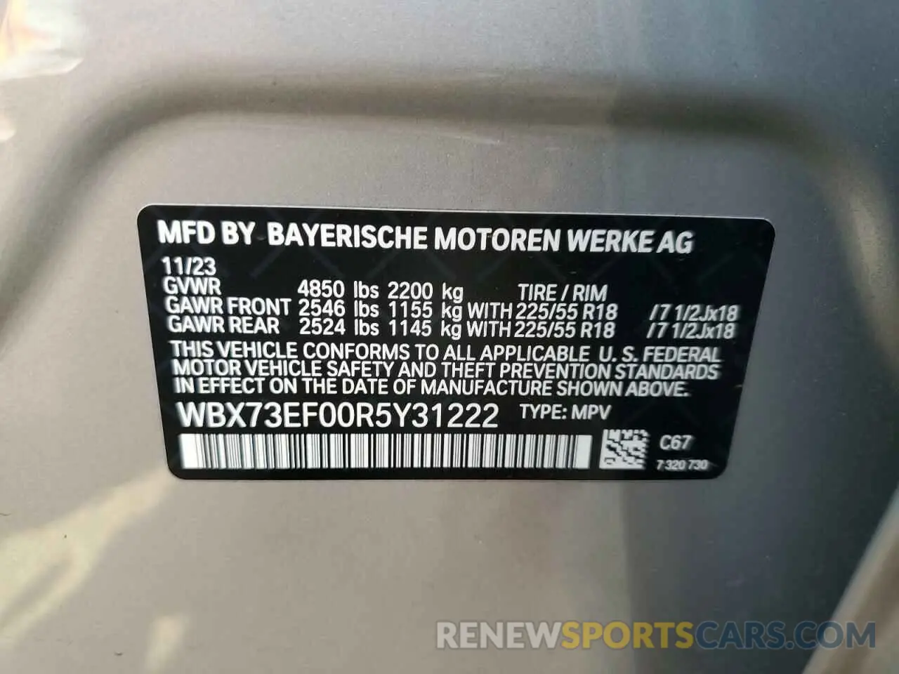 13 Photograph of a damaged car WBX73EF00R5Y31222 BMW X1 2024