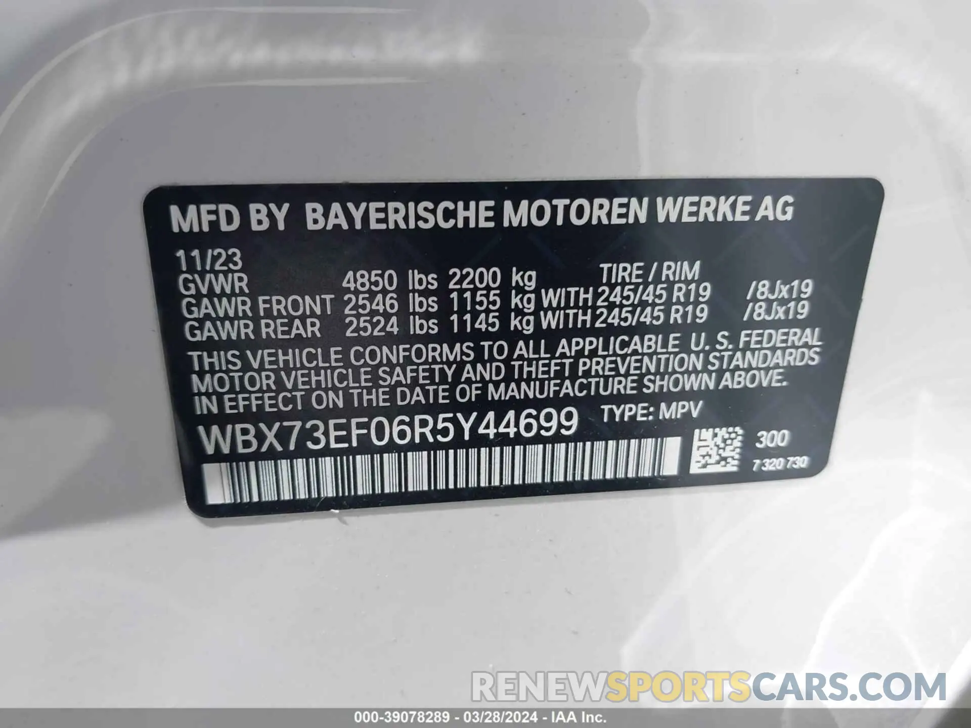 9 Фотография поврежденного автомобиля WBX73EF06R5Y44699 BMW X1 2024