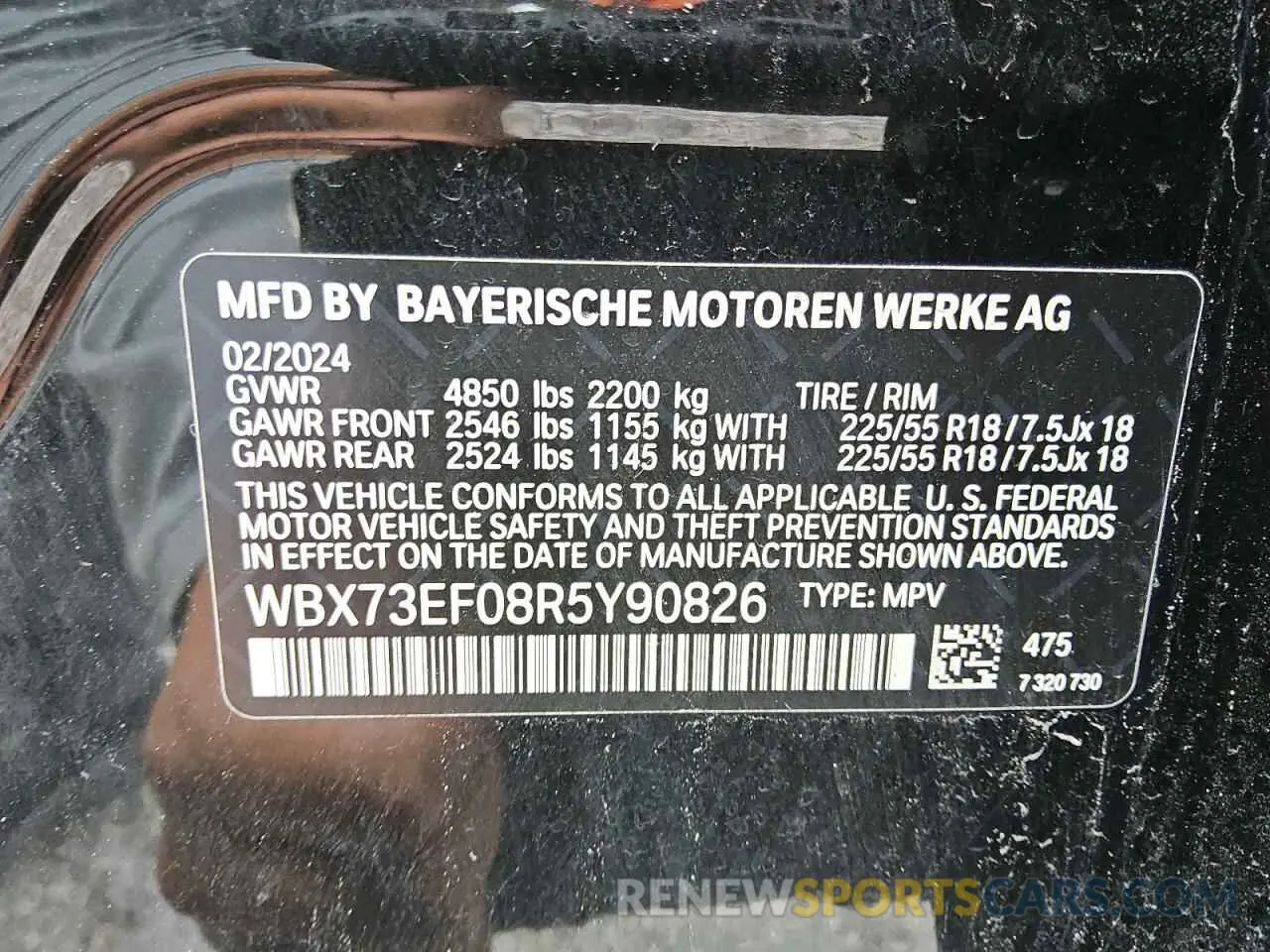 12 Photograph of a damaged car WBX73EF08R5Y90826 BMW X1 2024