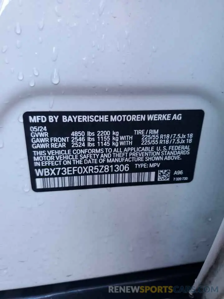 13 Фотография поврежденного автомобиля WBX73EF0XR5Z81306 BMW X1 2024