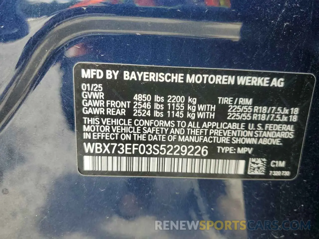 13 Photograph of a damaged car WBX73EF03S5229226 BMW X1 2025