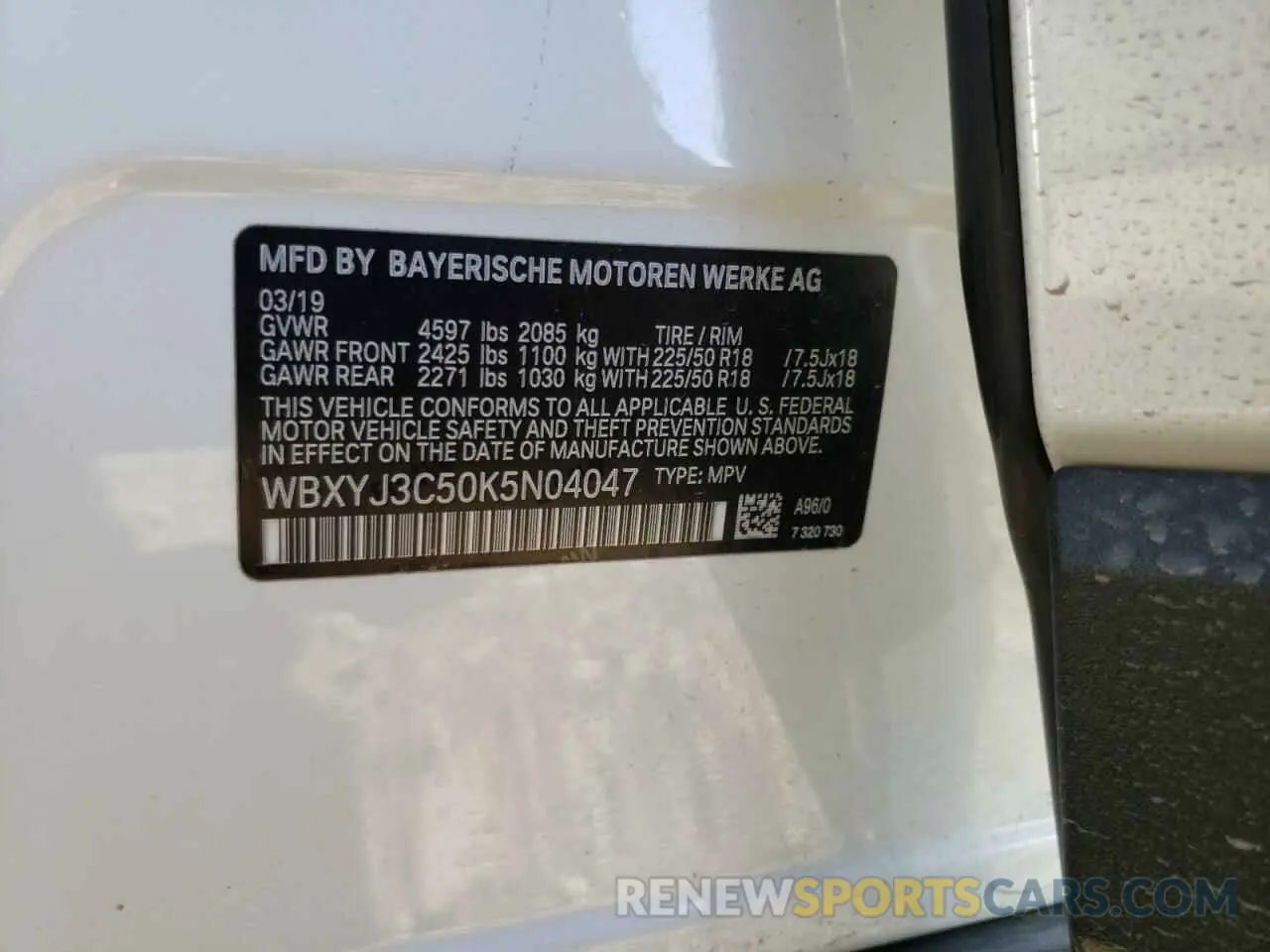 10 Фотография поврежденного автомобиля WBXYJ3C50K5N04047 BMW X2 2019