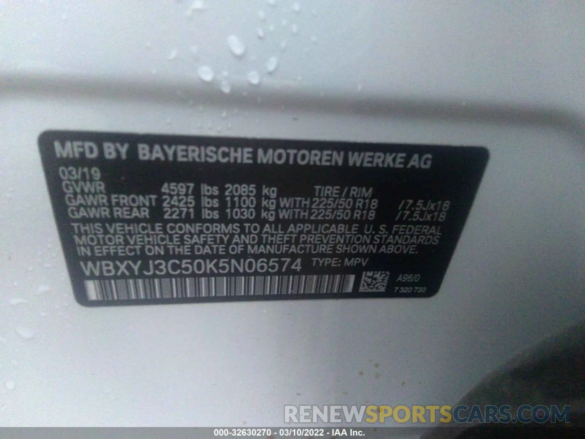 9 Photograph of a damaged car WBXYJ3C50K5N06574 BMW X2 2019