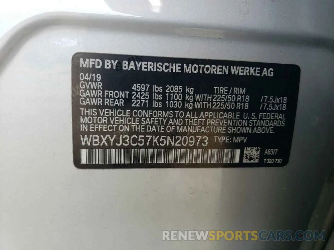 13 Фотография поврежденного автомобиля WBXYJ3C57K5N20973 BMW X2 2019