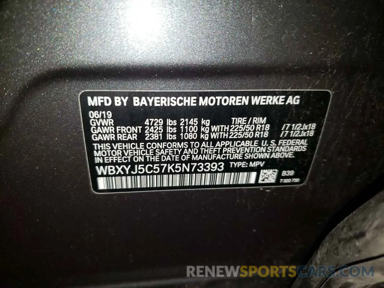 10 Photograph of a damaged car WBXYJ5C57K5N73393 BMW X2 2019
