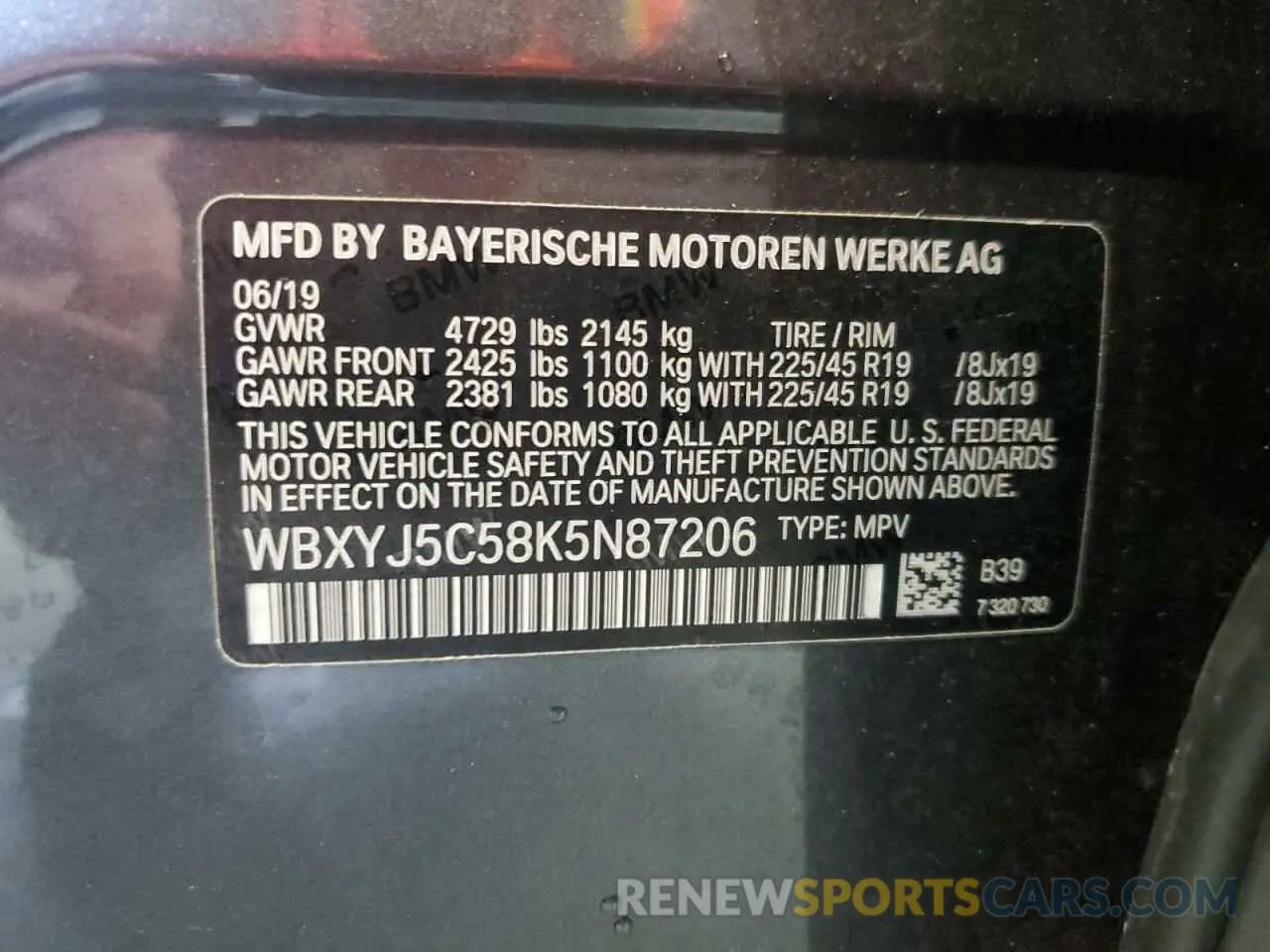 13 Фотография поврежденного автомобиля WBXYJ5C58K5N87206 BMW X2 2019
