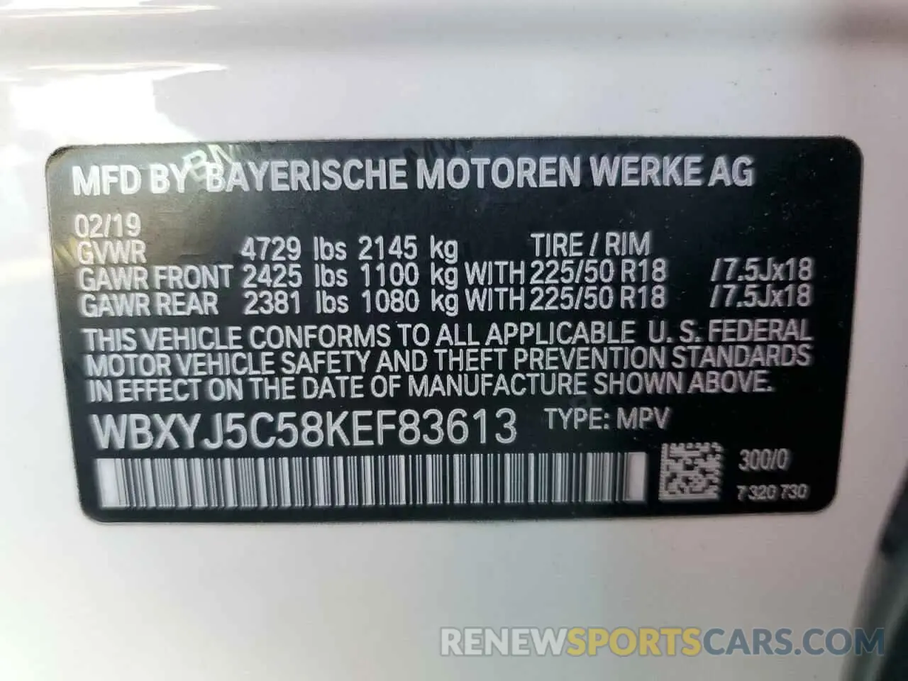 13 Photograph of a damaged car WBXYJ5C58KEF83613 BMW X2 2019