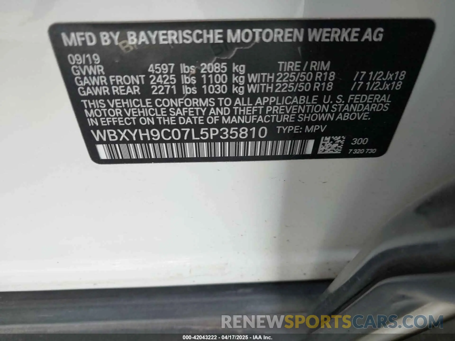 9 Фотография поврежденного автомобиля WBXYH9C07L5P35810 BMW X2 2020