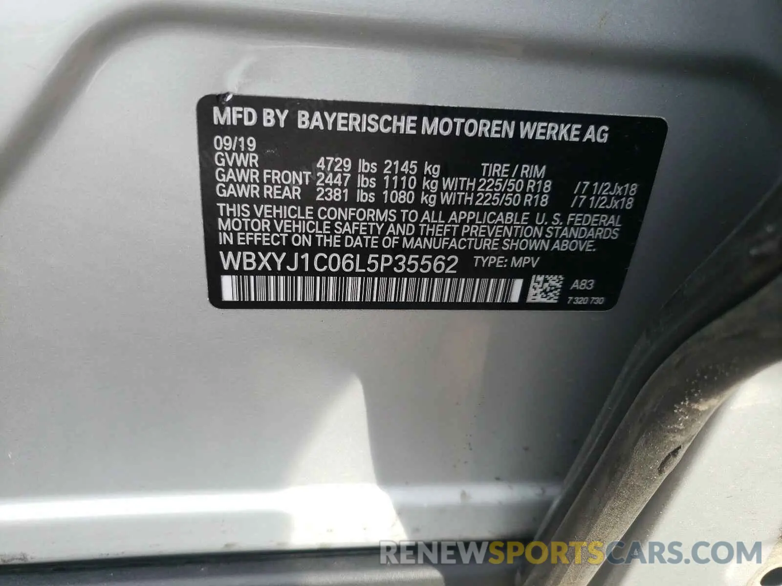 10 Photograph of a damaged car WBXYJ1C06L5P35562 BMW X2 2020