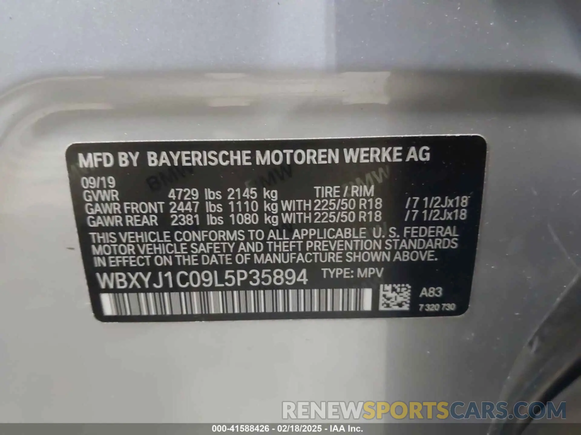 9 Фотография поврежденного автомобиля WBXYJ1C09L5P35894 BMW X2 2020