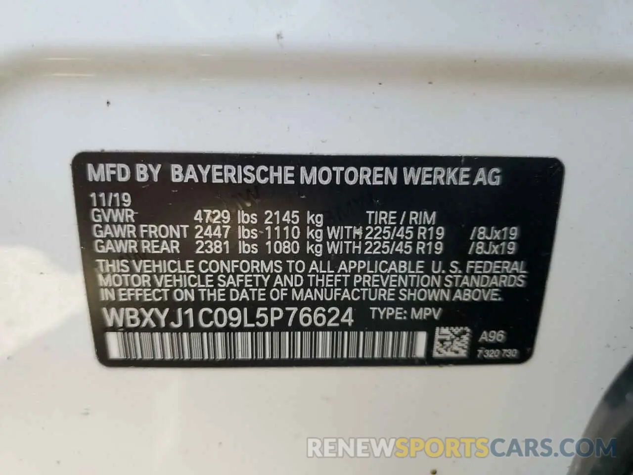 13 Photograph of a damaged car WBXYJ1C09L5P76624 BMW X2 2020