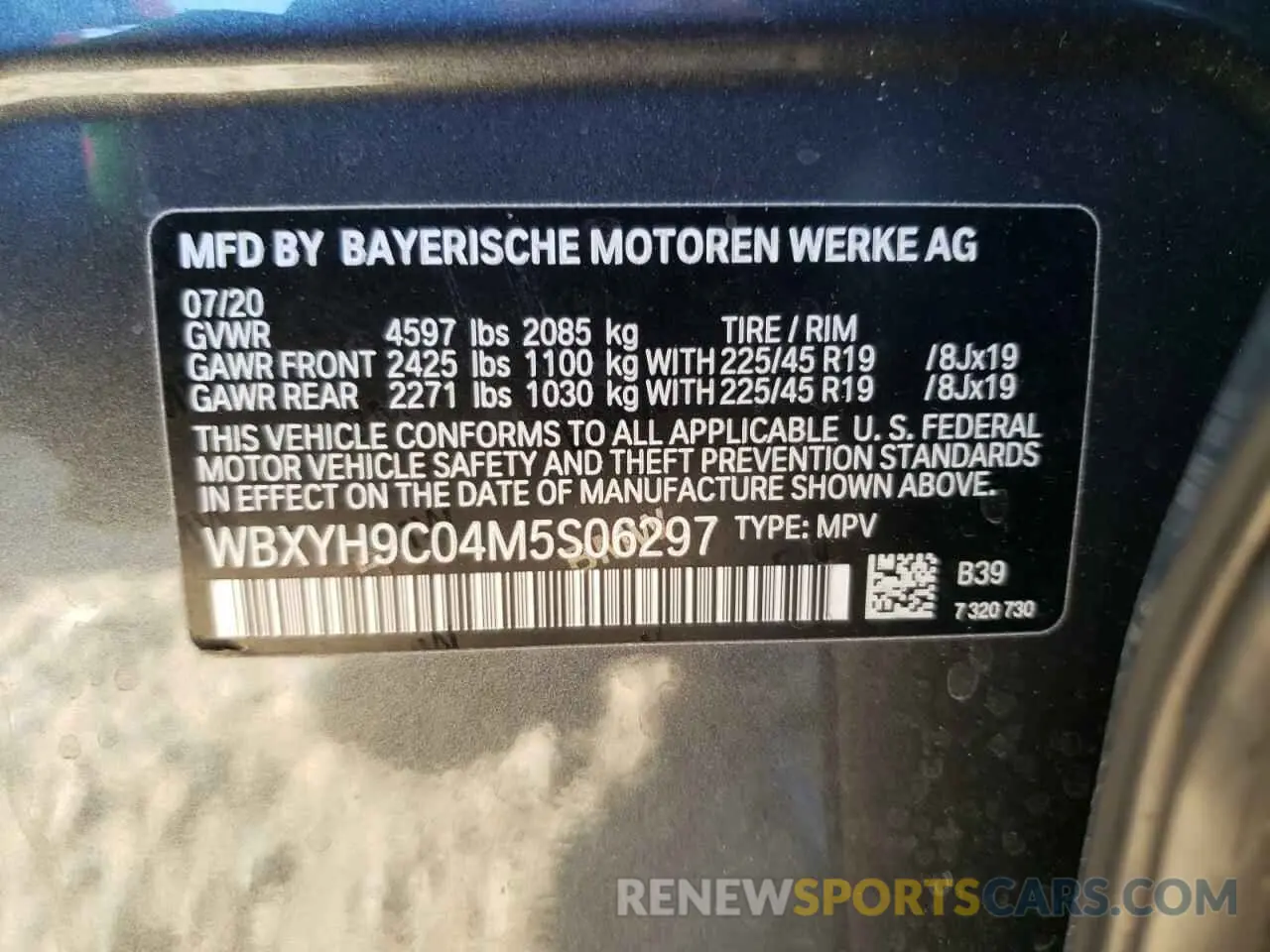 15 Photograph of a damaged car WBXYH9C04M5S06297 BMW X2 2021