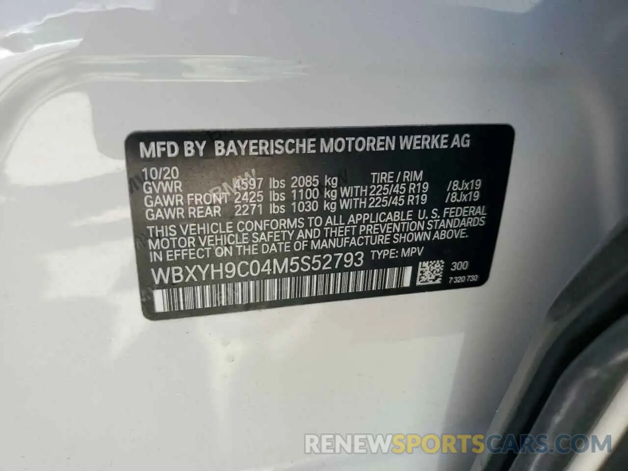 14 Photograph of a damaged car WBXYH9C04M5S52793 BMW X2 2021