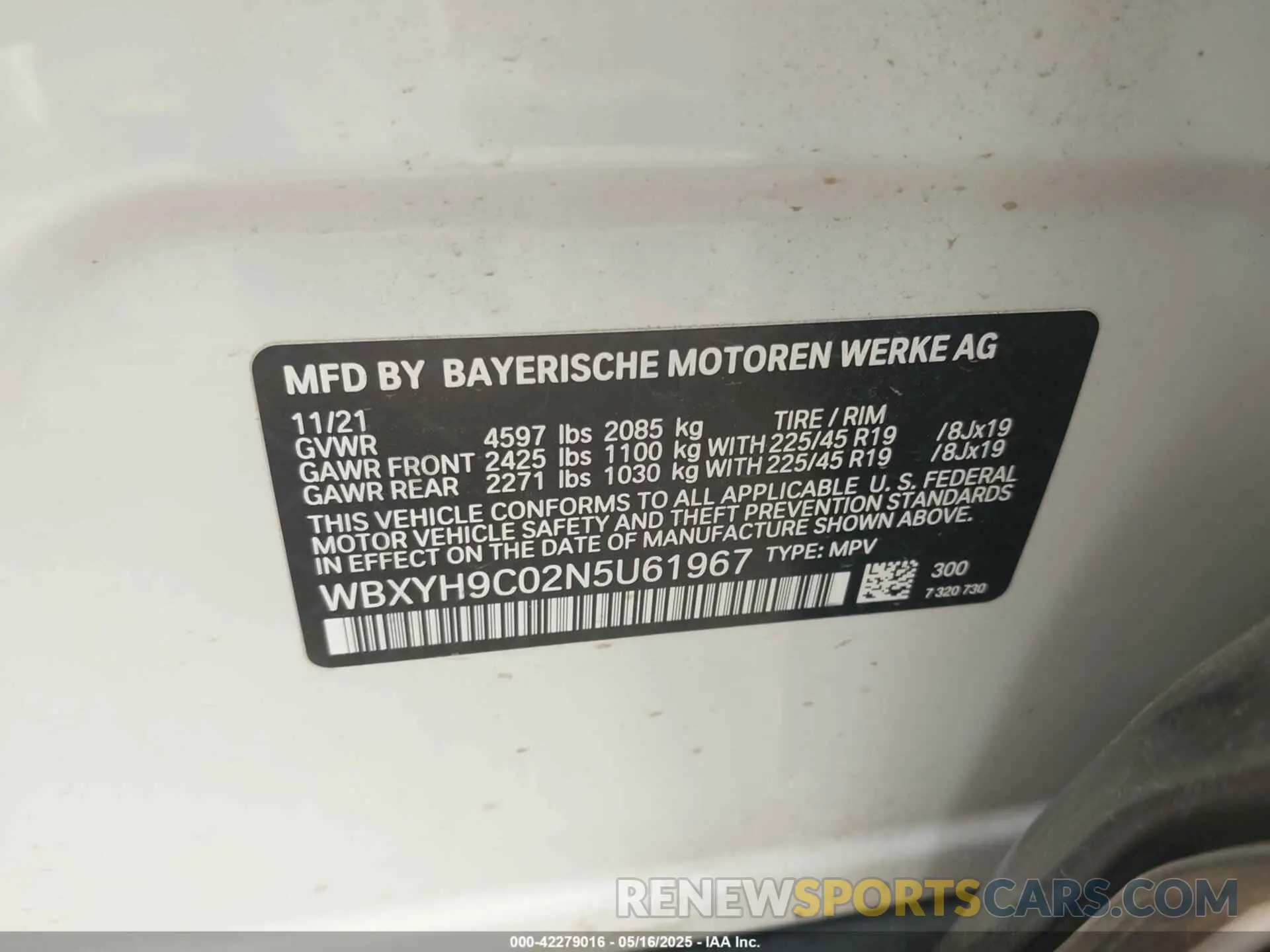 9 Photograph of a damaged car WBXYH9C02N5U61967 BMW X2 2022
