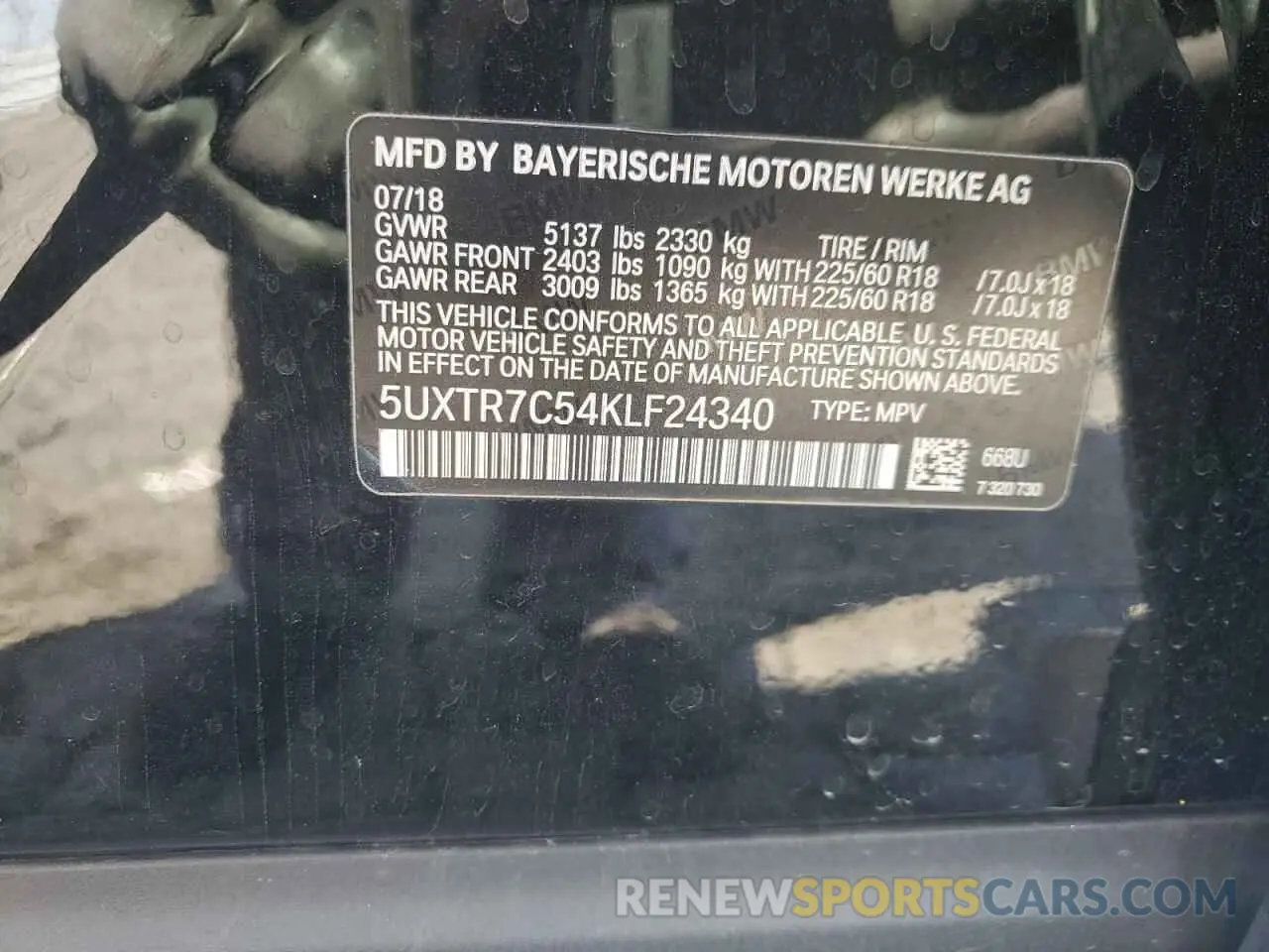 13 Фотография поврежденного автомобиля 5UXTR7C54KLF24340 BMW X3 2019
