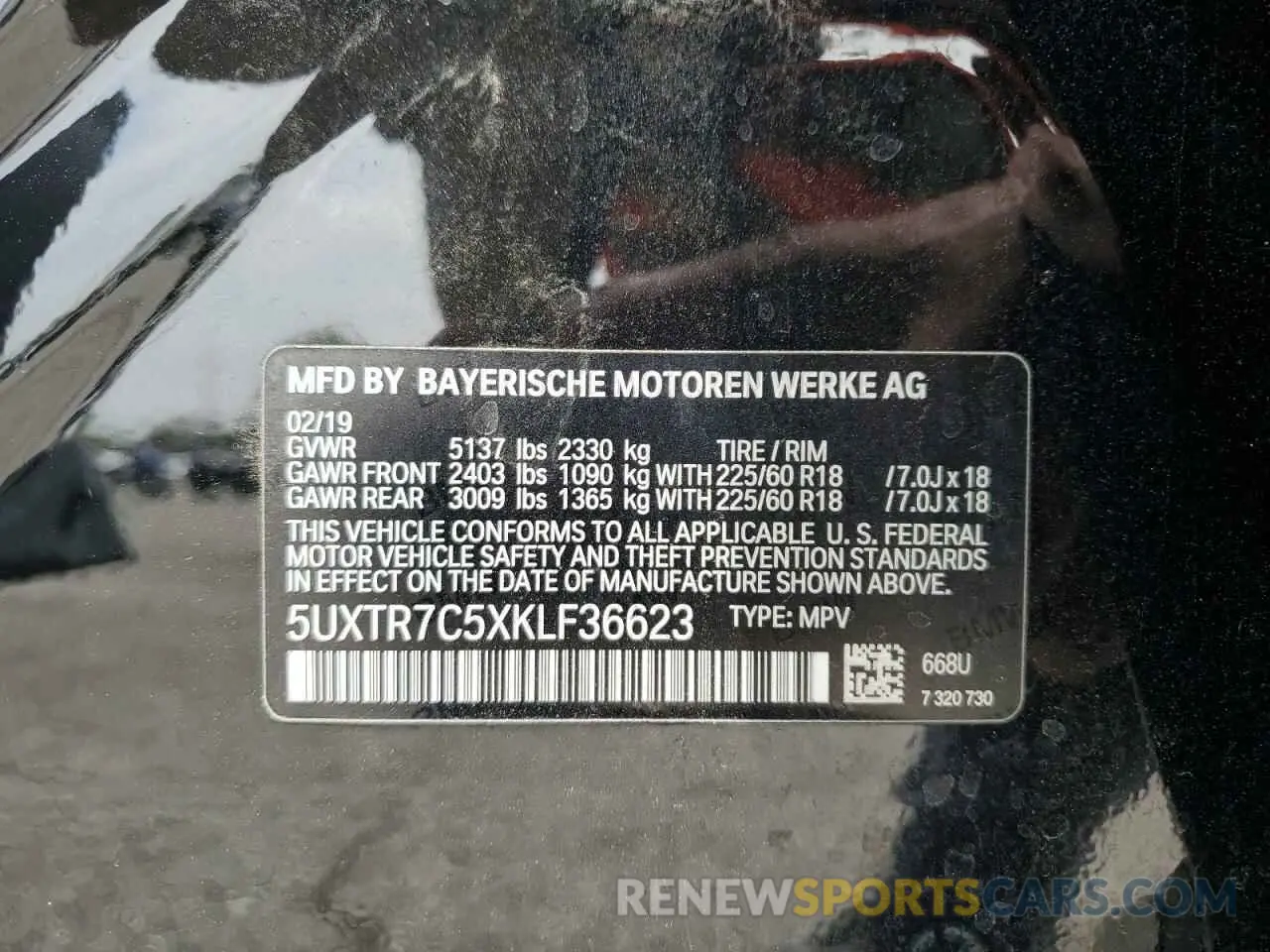 13 Фотография поврежденного автомобиля 5UXTR7C5XKLF36623 BMW X3 2019
