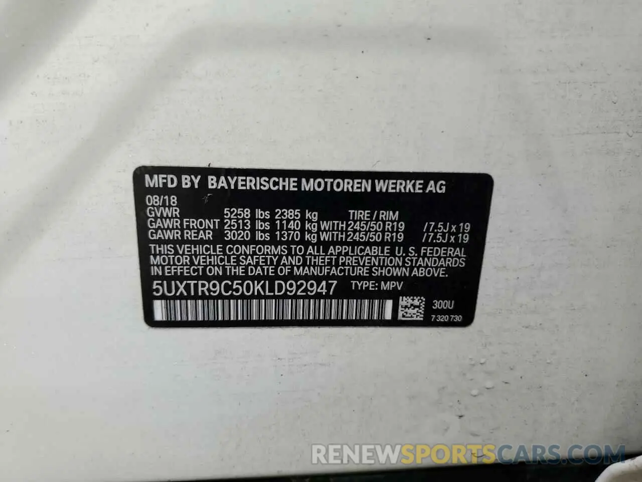 14 Фотография поврежденного автомобиля 5UXTR9C50KLD92947 BMW X3 2019