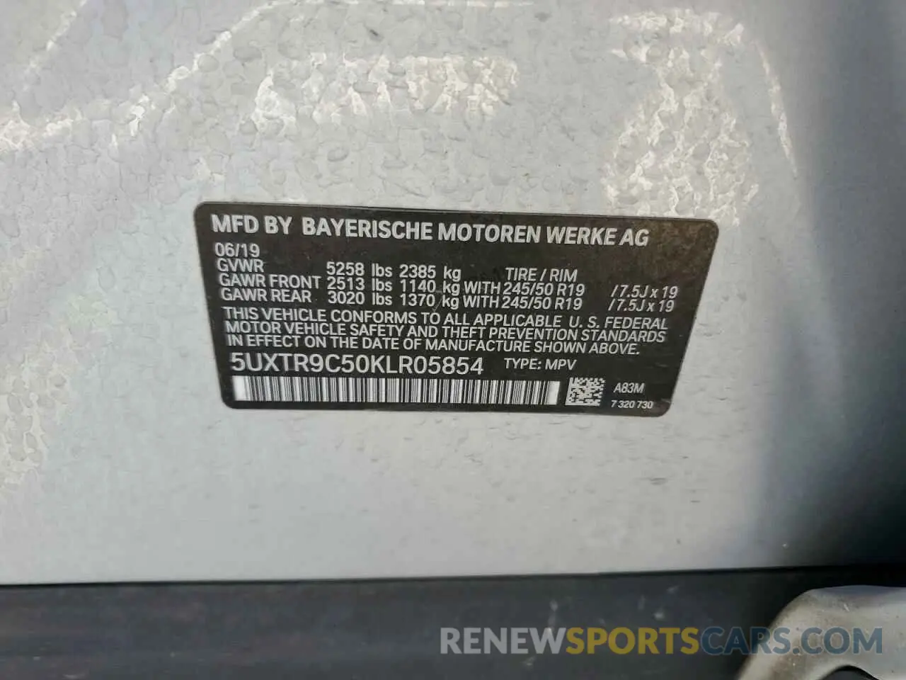 14 Фотография поврежденного автомобиля 5UXTR9C50KLR05854 BMW X3 2019