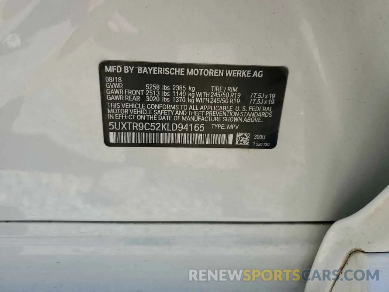14 Фотография поврежденного автомобиля 5UXTR9C52KLD94165 BMW X3 2019