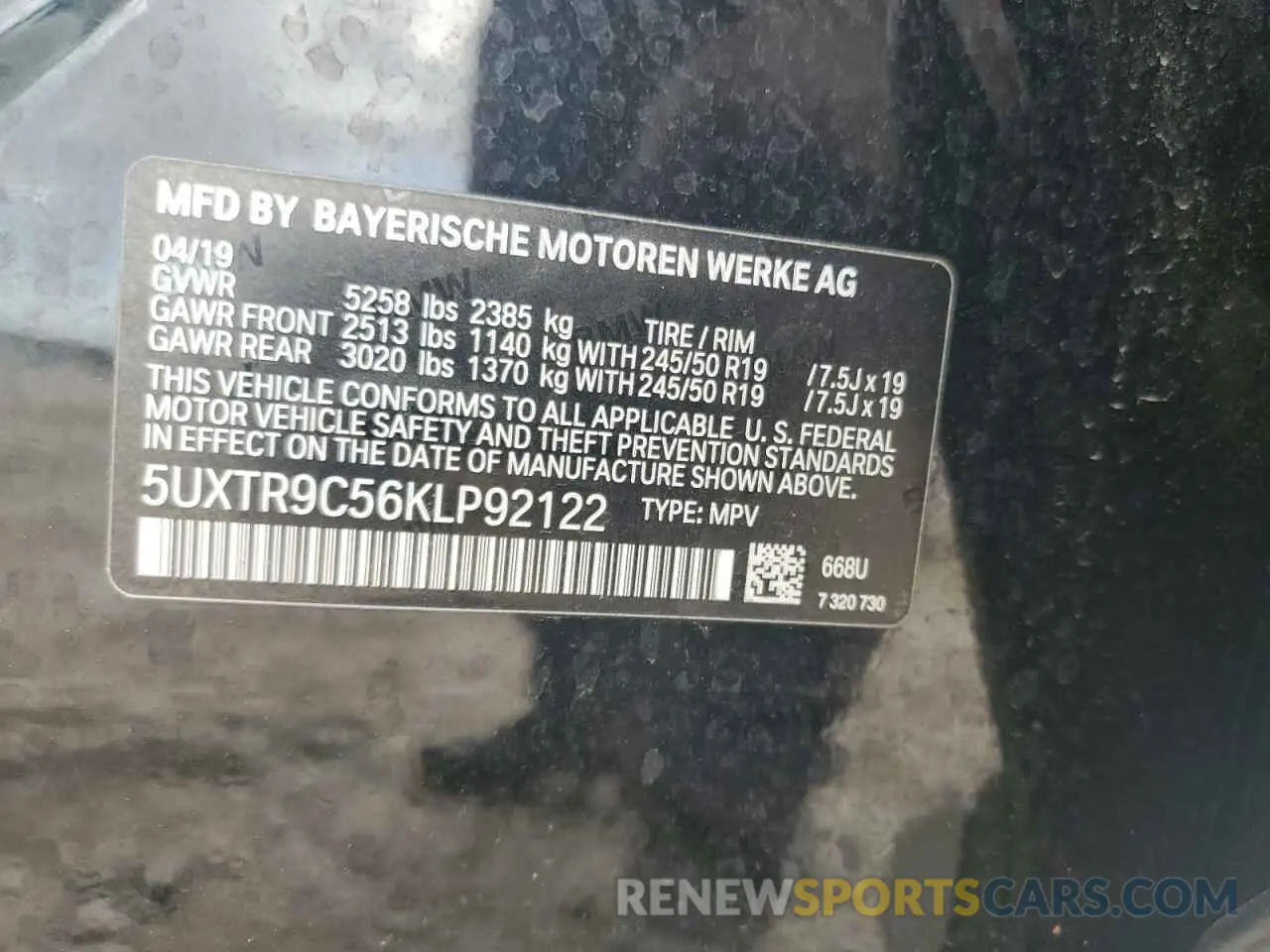 13 Фотография поврежденного автомобиля 5UXTR9C56KLP92122 BMW X3 2019