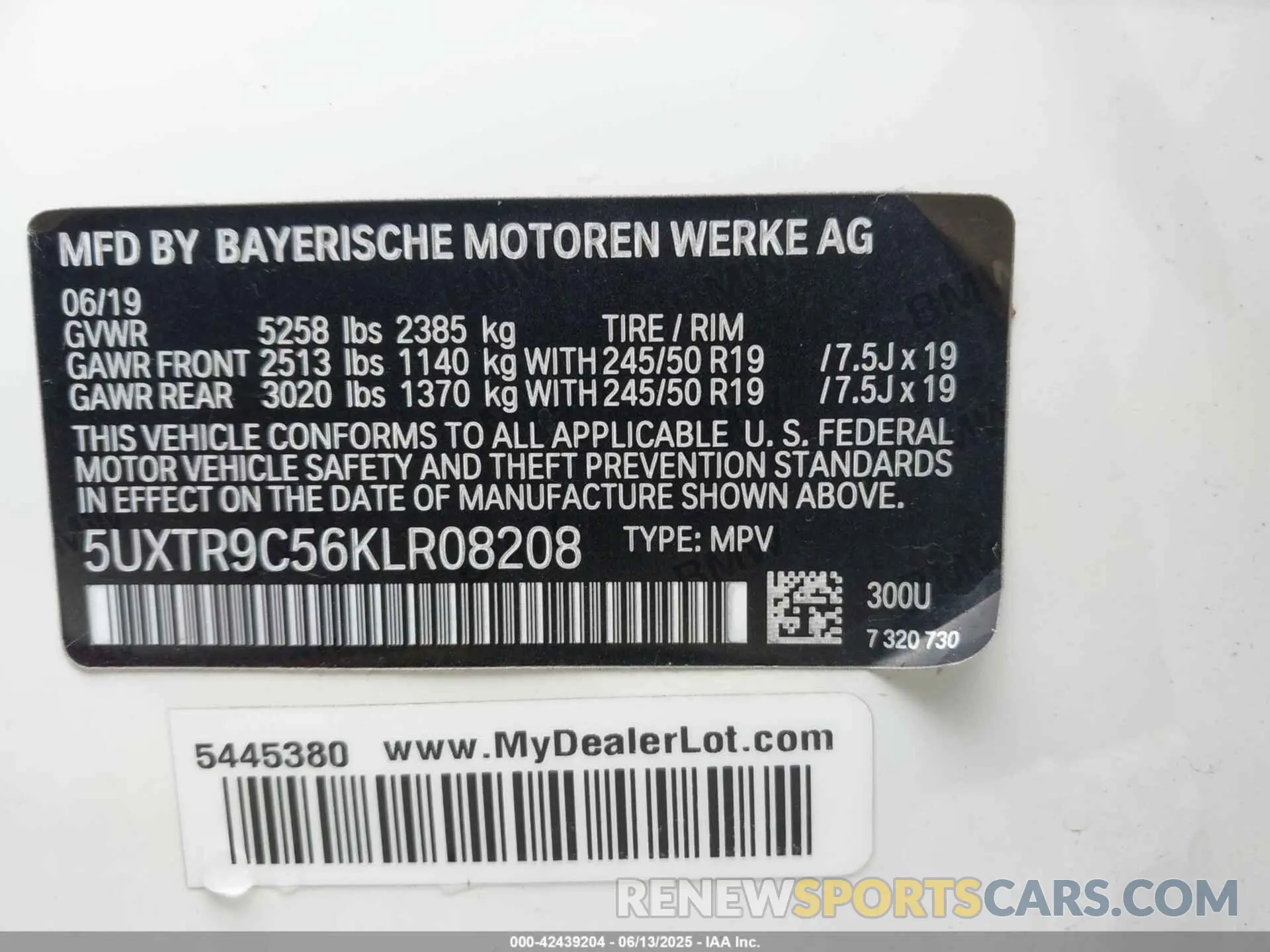 9 Фотография поврежденного автомобиля 5UXTR9C56KLR08208 BMW X3 2019