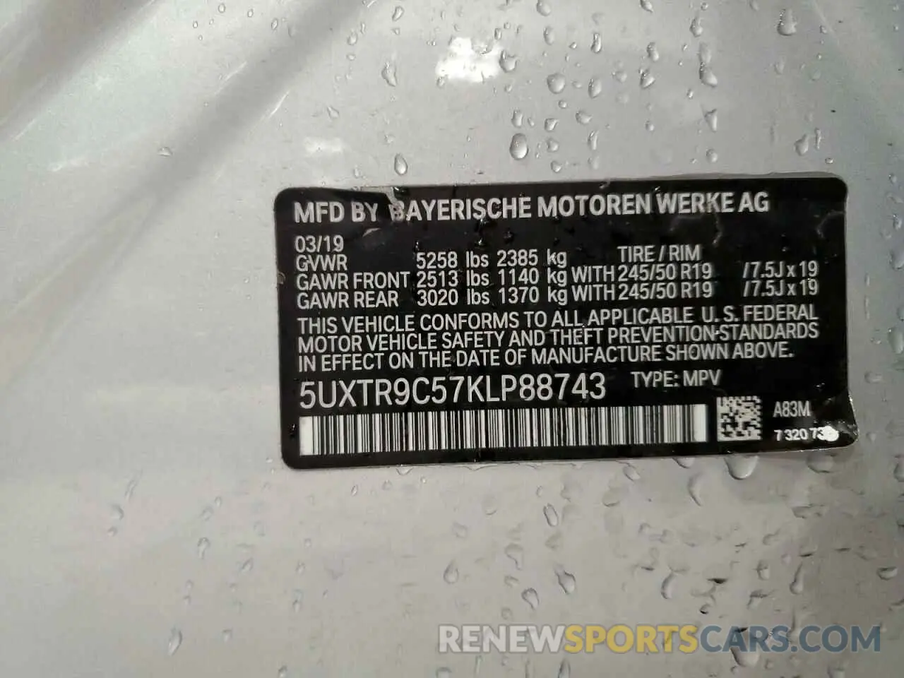 14 Фотография поврежденного автомобиля 5UXTR9C57KLP88743 BMW X3 2019