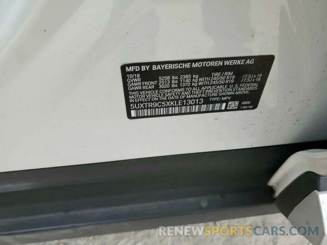 14 Фотография поврежденного автомобиля 5UXTR9C5XKLE13013 BMW X3 2019