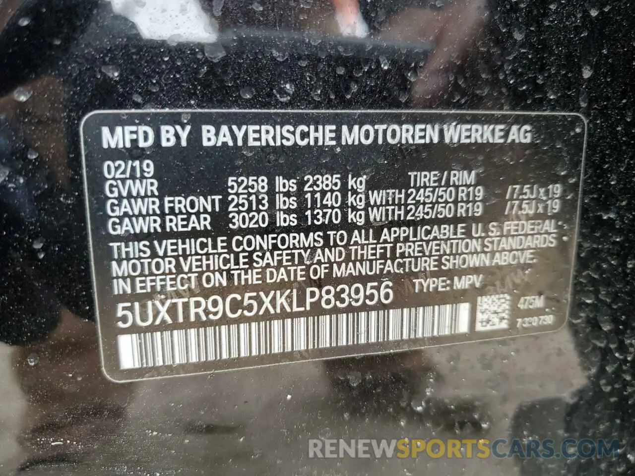 14 Фотография поврежденного автомобиля 5UXTR9C5XKLP83956 BMW X3 2019