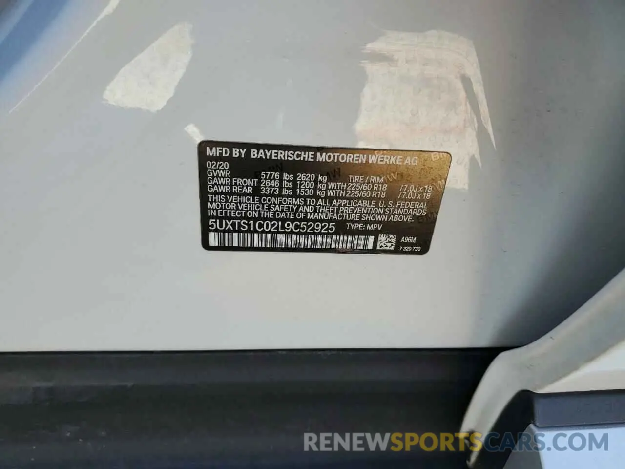 13 Фотография поврежденного автомобиля 5UXTS1C02L9C52925 BMW X3 2020