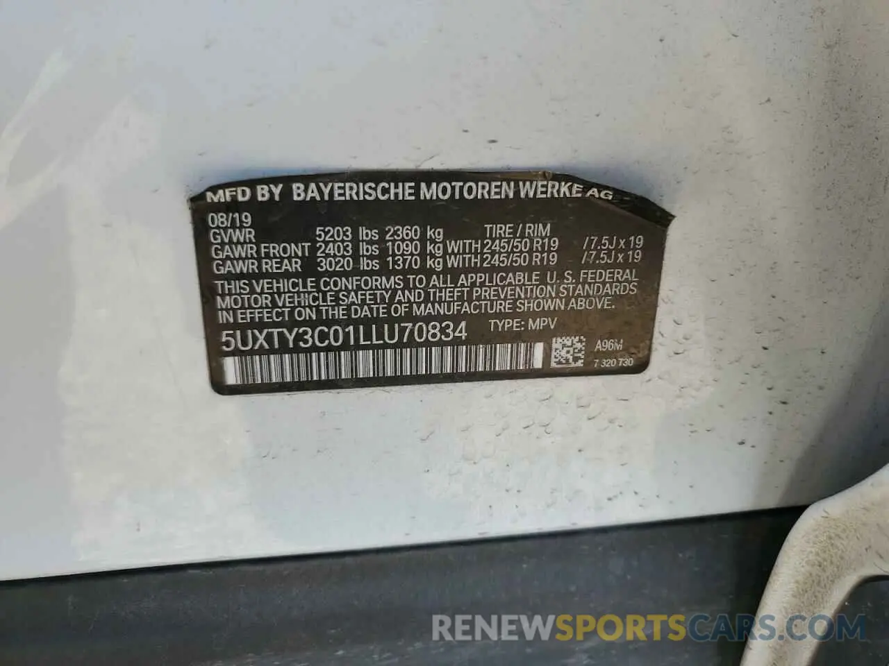 13 Фотография поврежденного автомобиля 5UXTY3C01LLU70834 BMW X3 2020