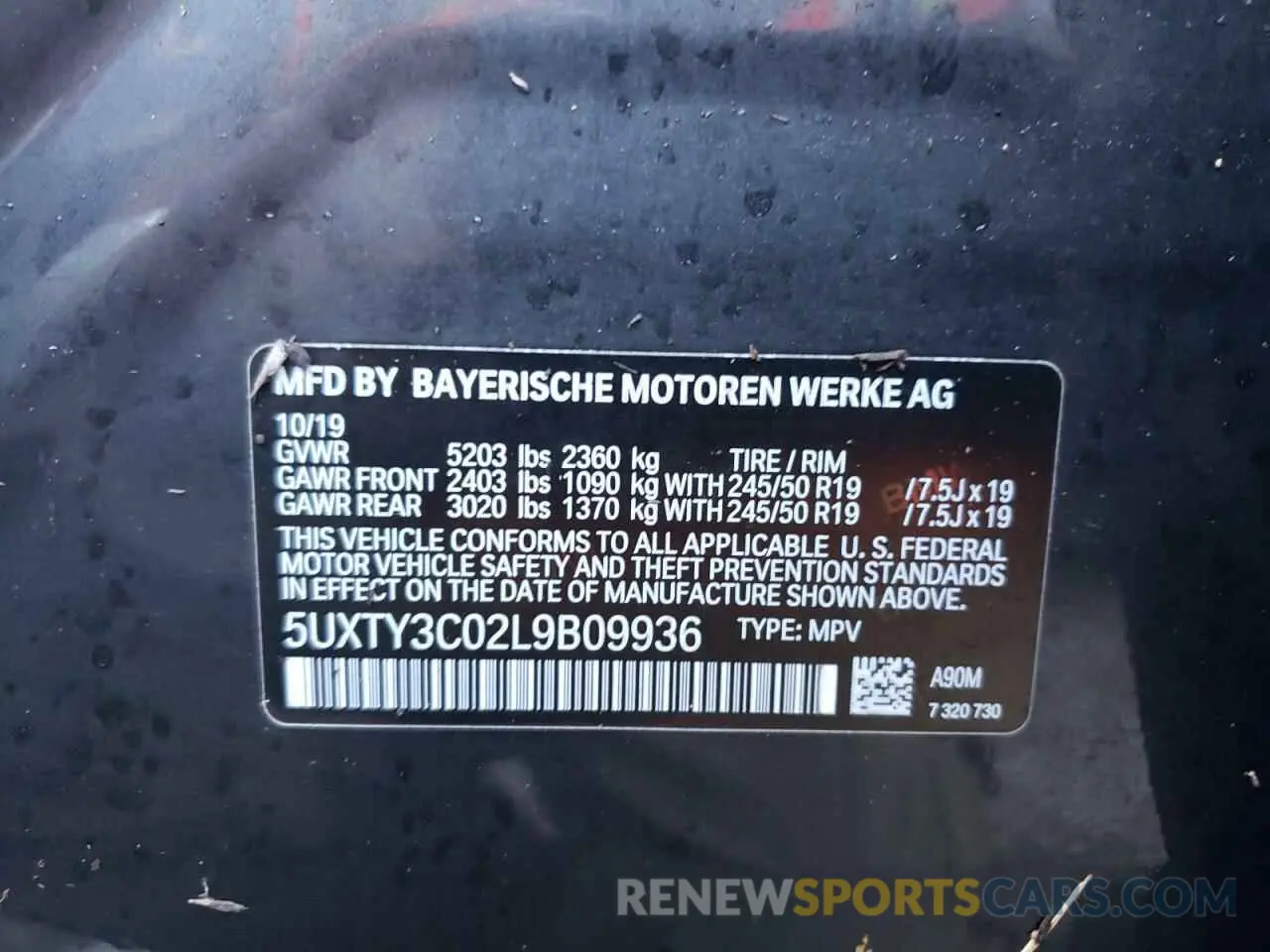 14 Фотография поврежденного автомобиля 5UXTY3C02L9B09936 BMW X3 2020