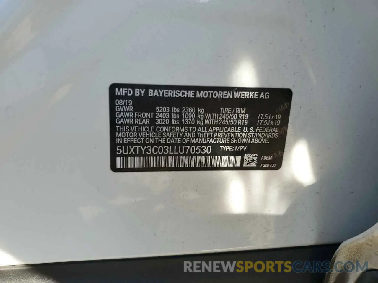 13 Фотография поврежденного автомобиля 5UXTY3C03LLU70530 BMW X3 2020