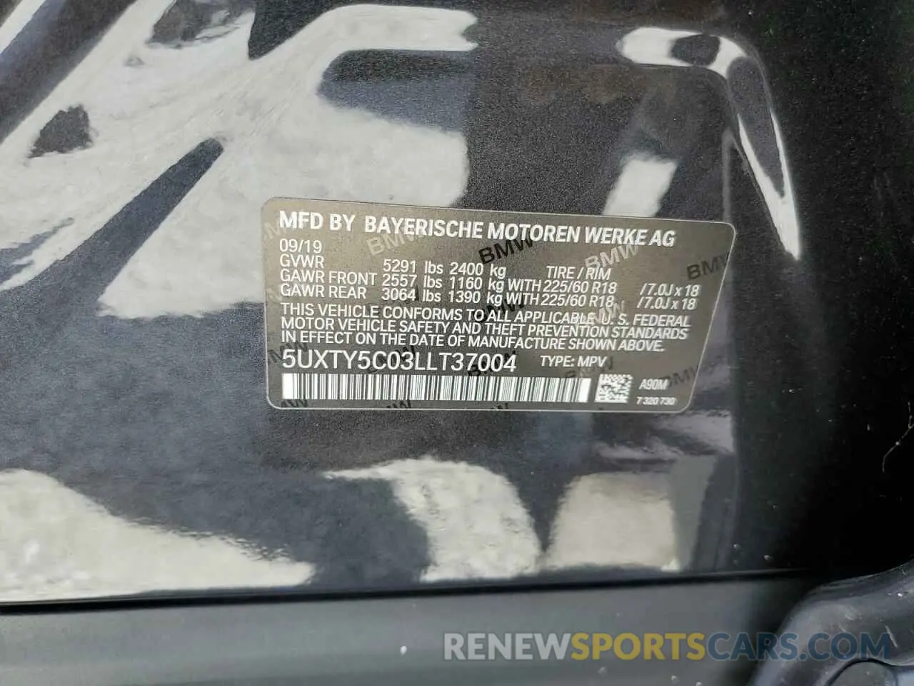 13 Фотография поврежденного автомобиля 5UXTY5C03LLT37004 BMW X3 2020
