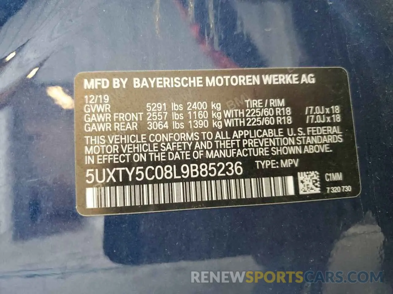 13 Photograph of a damaged car 5UXTY5C08L9B85236 BMW X3 2020