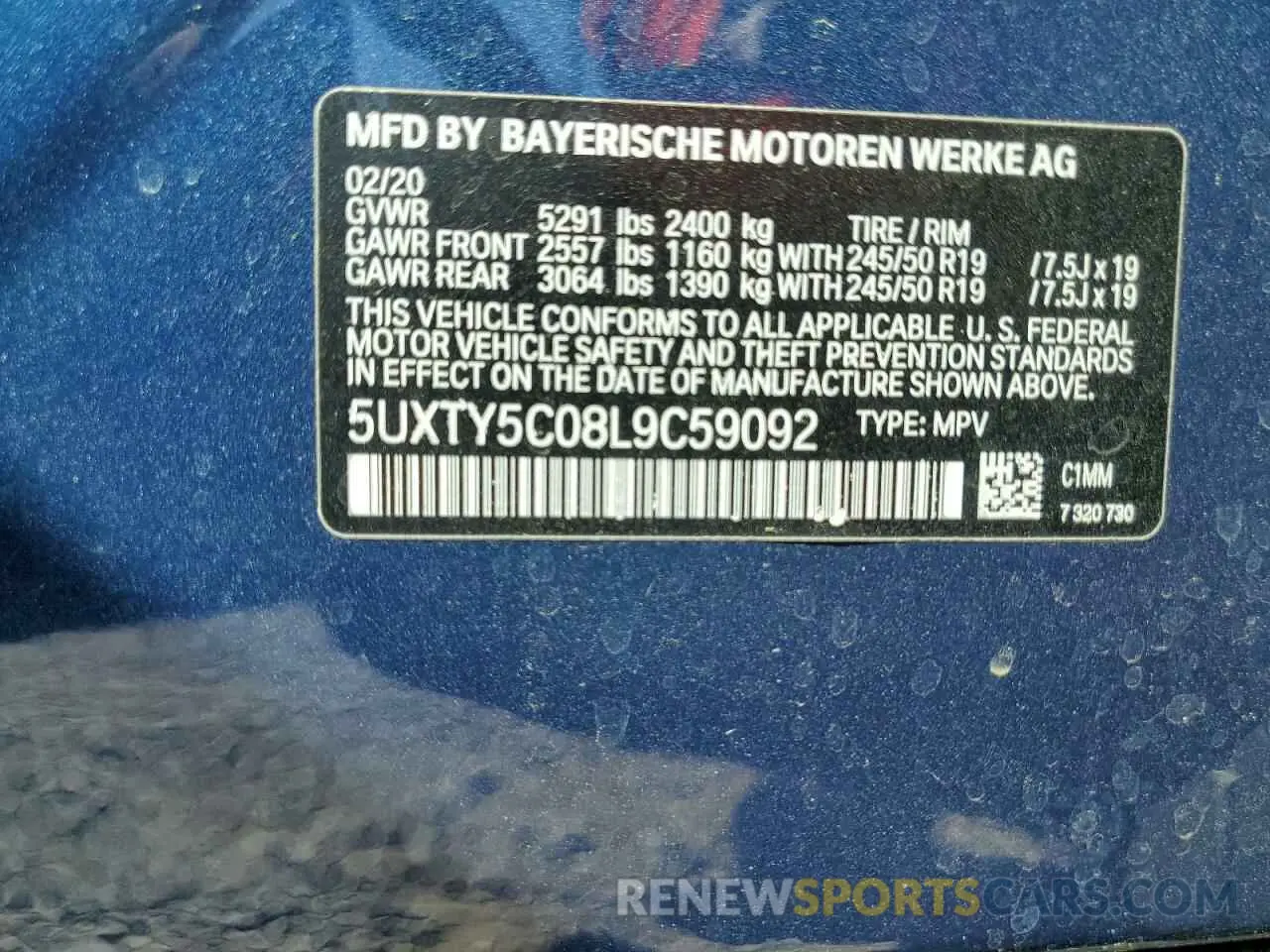 13 Фотография поврежденного автомобиля 5UXTY5C08L9C59092 BMW X3 2020