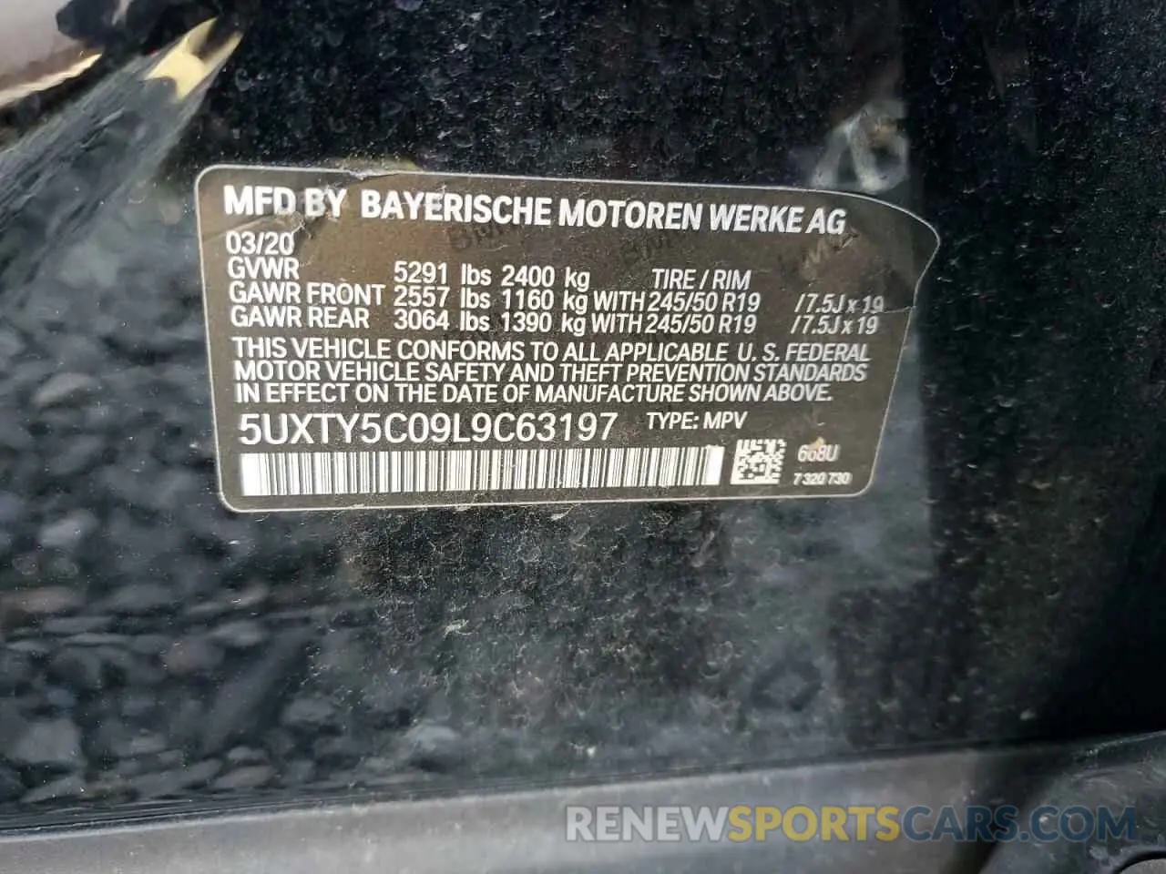 13 Фотография поврежденного автомобиля 5UXTY5C09L9C63197 BMW X3 2020