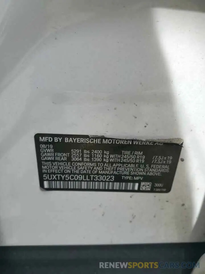 13 Фотография поврежденного автомобиля 5UXTY5C09LLT33023 BMW X3 2020