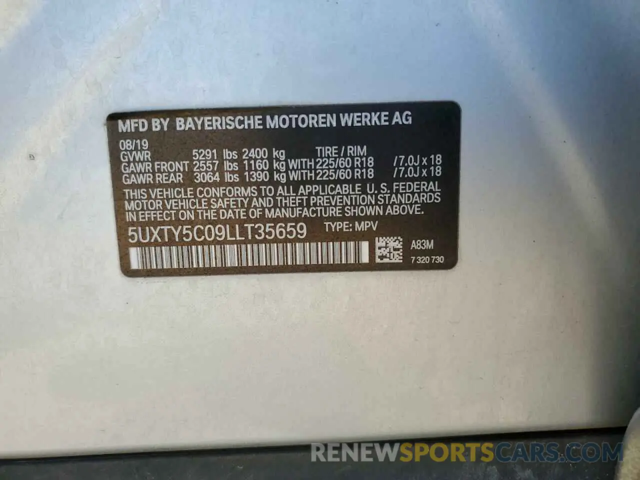 13 Фотография поврежденного автомобиля 5UXTY5C09LLT35659 BMW X3 2020